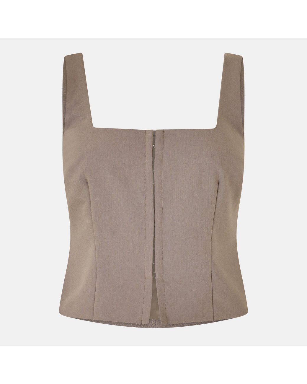 Jack Wills Brown Pinstripe Corset Top