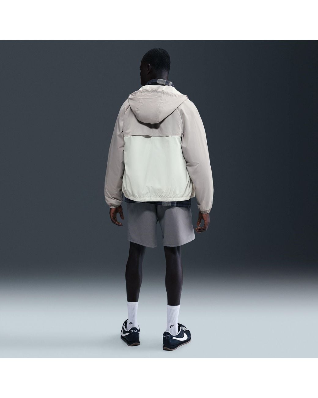Nike Gray Sportswear Windrunner Hooded Jacket for men