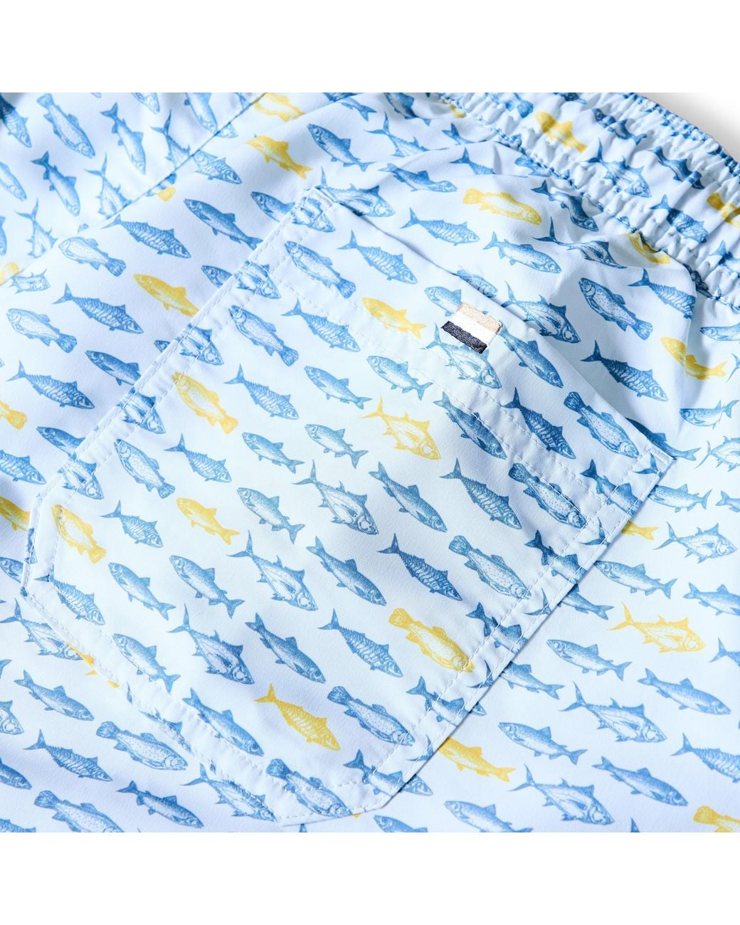 Boss Blue Patterned Streamlined Swim Shorts for men