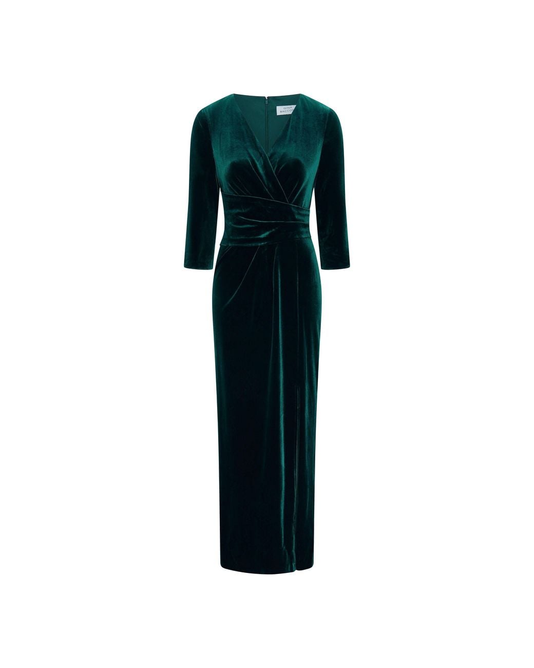 Gina Bacconi Blue Sissi Velvet Wrap Maxi Dress