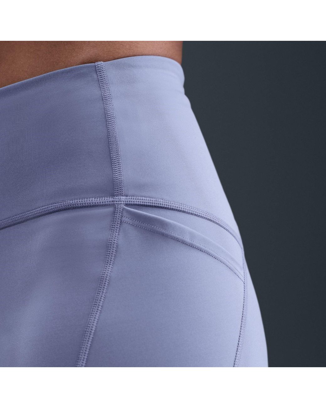 Nike Blue Swift High-Waisted Tight Running Shorts With Pockets