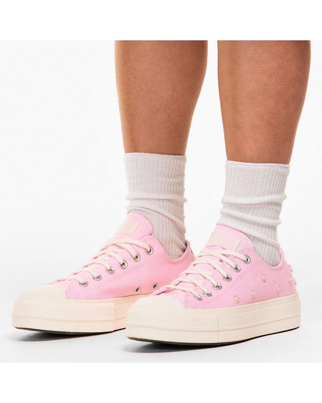 Converse Pink Chuck Taylor All Star Platform Canvas Low Top Shoes