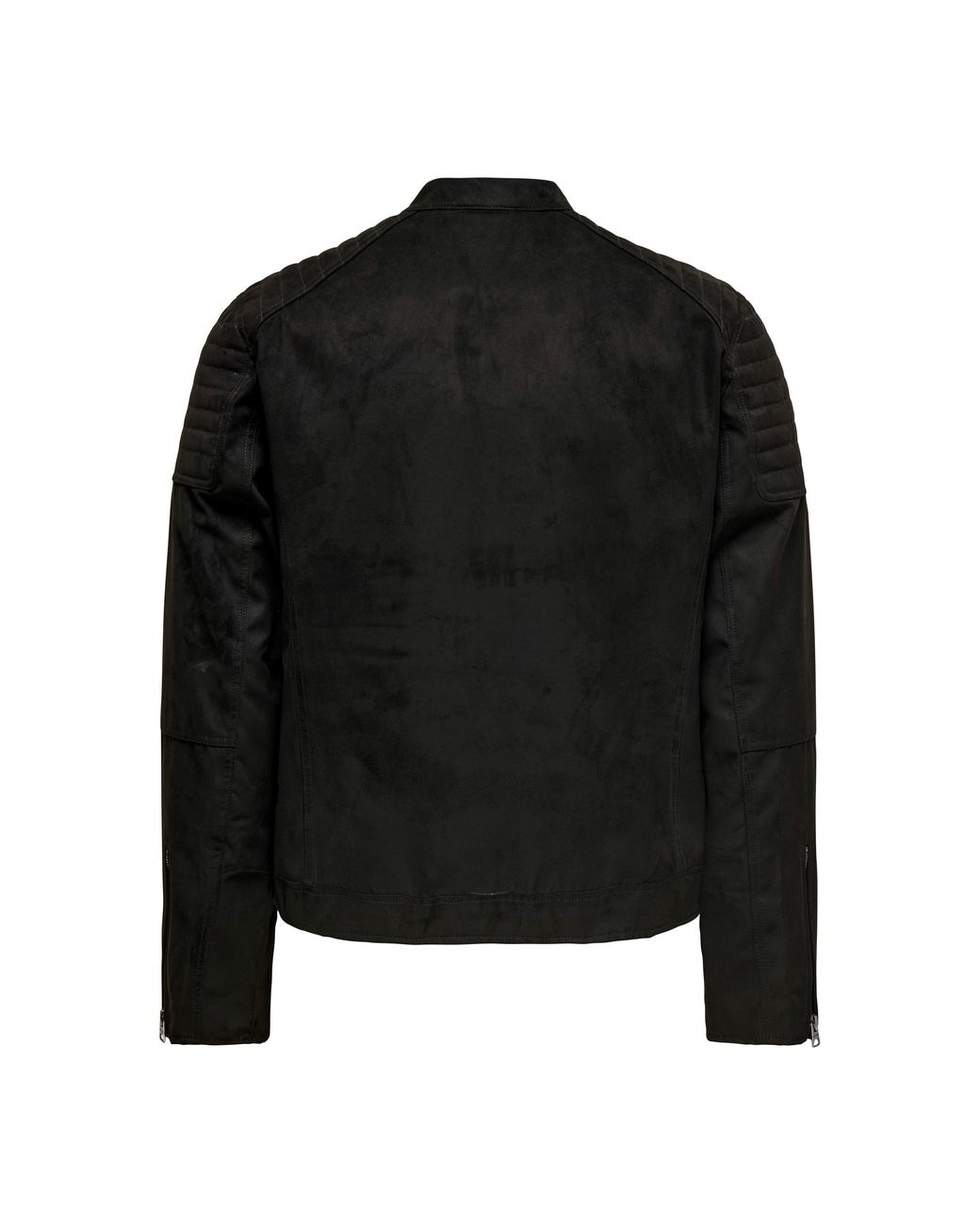 ONLY Black Bomber Faux Leather Jacket for men