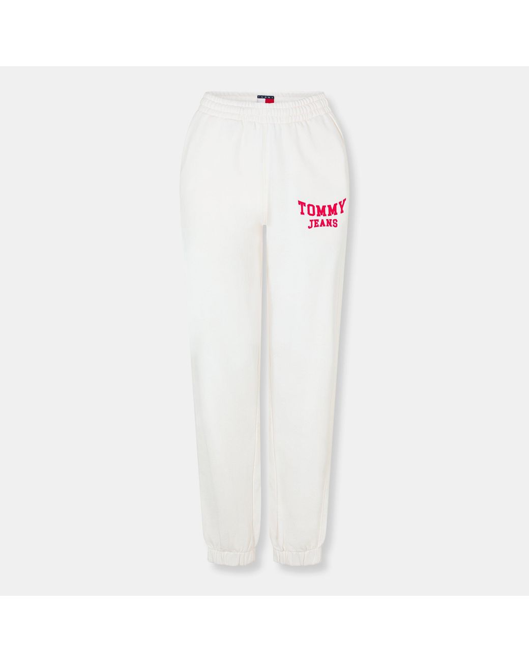 Tommy Hilfiger White Varsity Cuffed Ankle Fleece Joggers