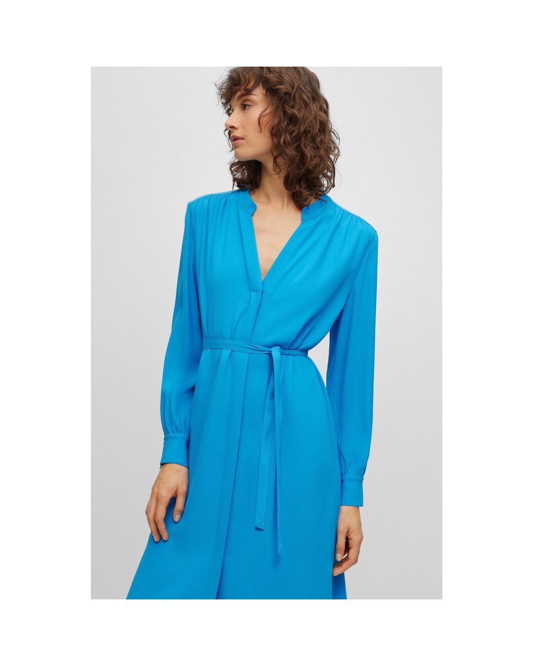 Boss Blue Dibanorah Wrap Dress