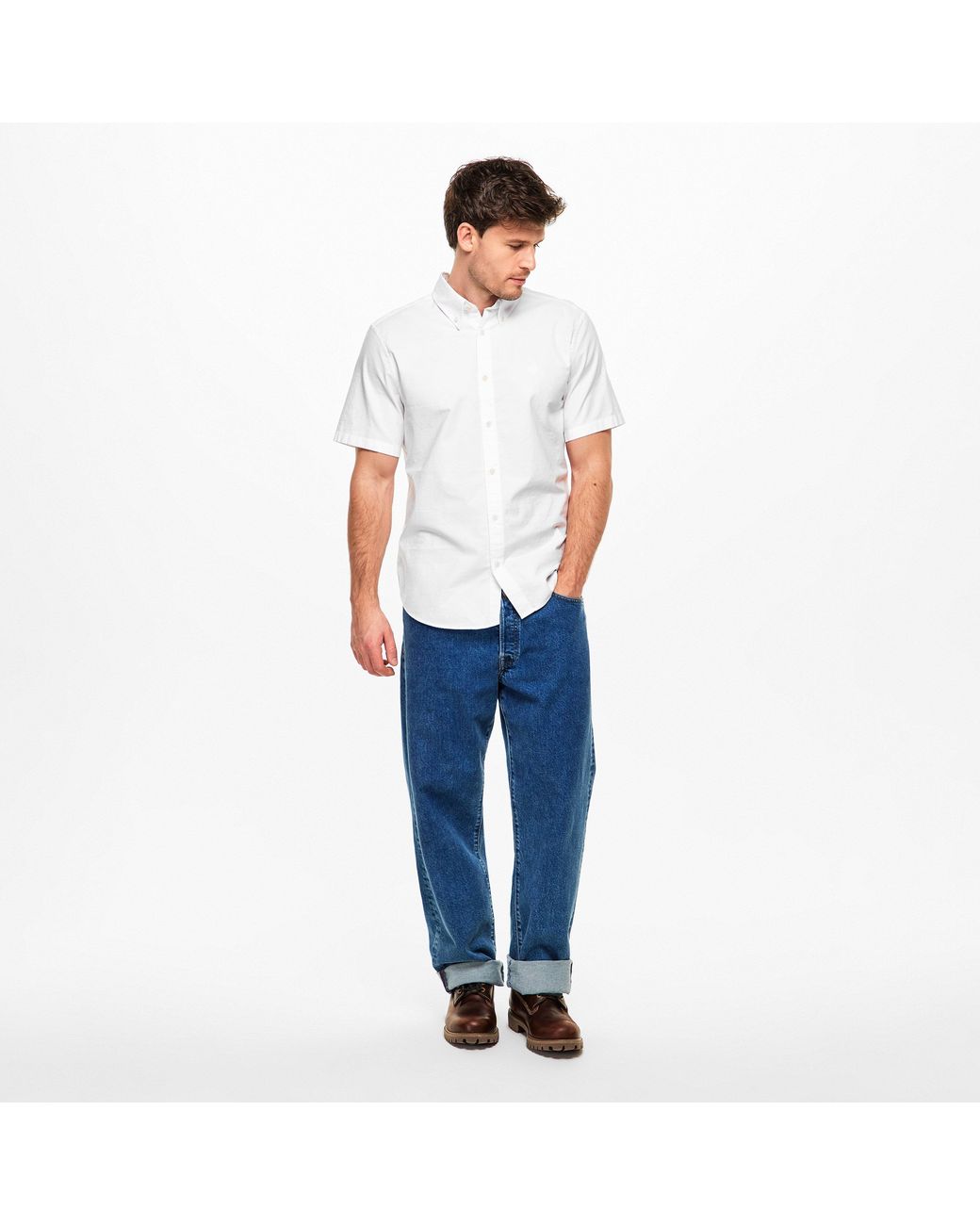 Belstaff White Short Sleeve Plain Shirt for men