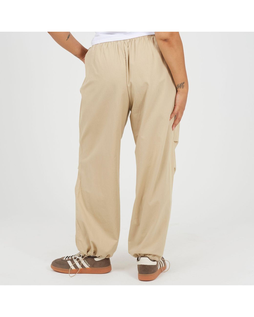 Brave Soul Natural Plus Size Utility Cargo Parachute Trousers
