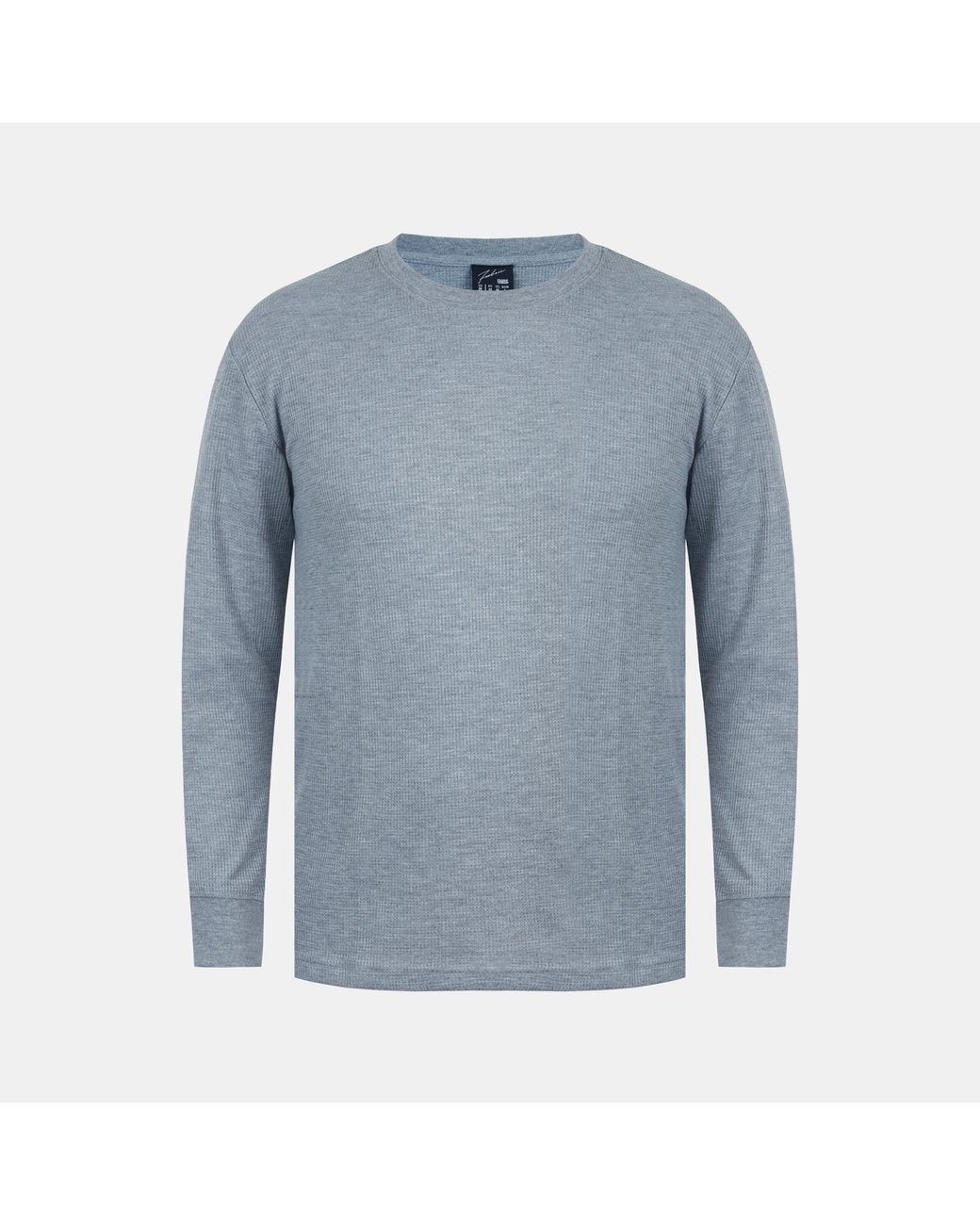 Fabric Blue Regular Fit Waffle T-Shirt for men