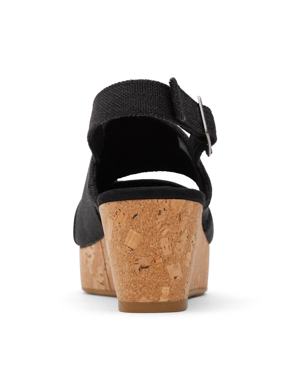 TOMS Black Claudine Platform Wedge Sandal