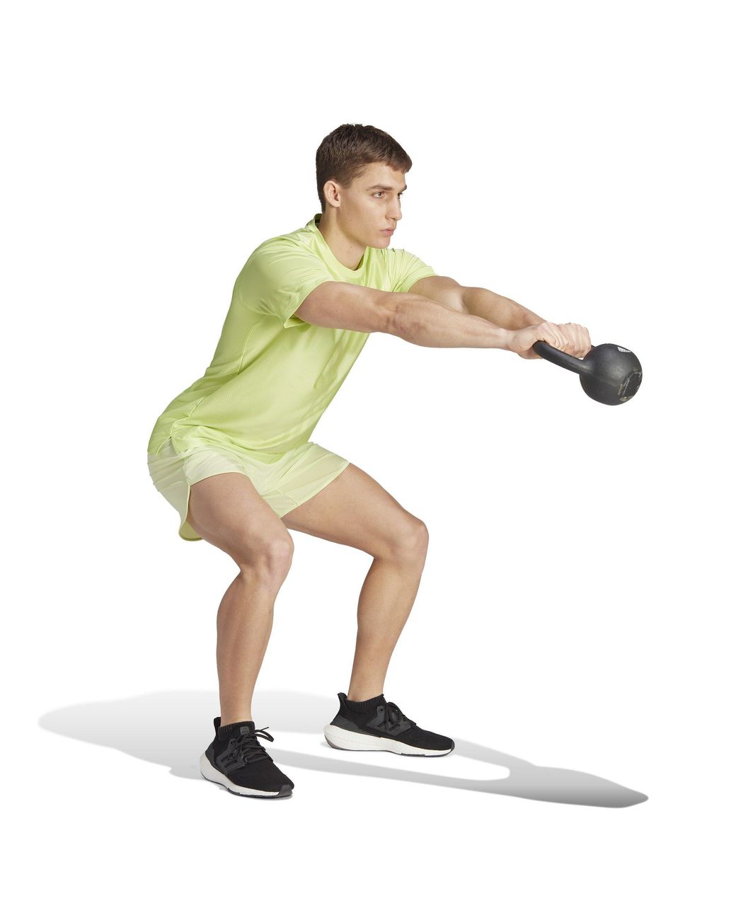 Adidas Yellow Hiit Workout 3-Stripes T-Shirt for men