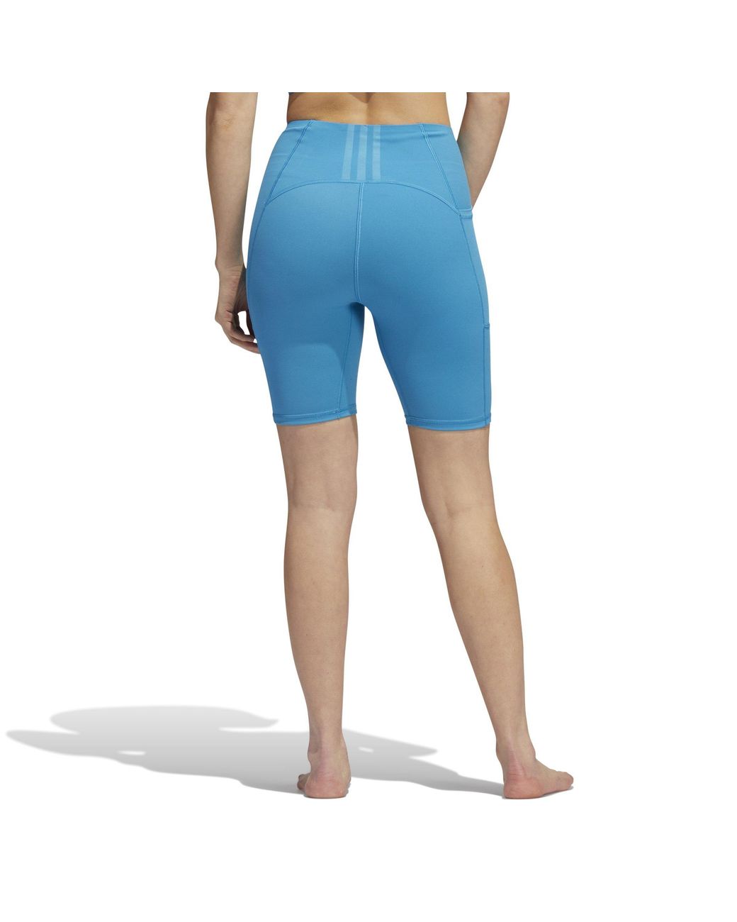 Adidas Blue Yoga Studio Pocket Short Tights