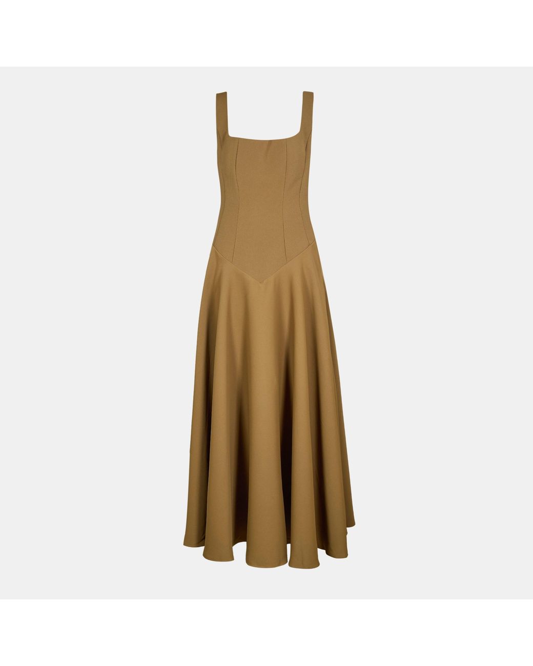 Odd Muse Natural The Ultimate Muse Low Waist Square Neck Midi Dress