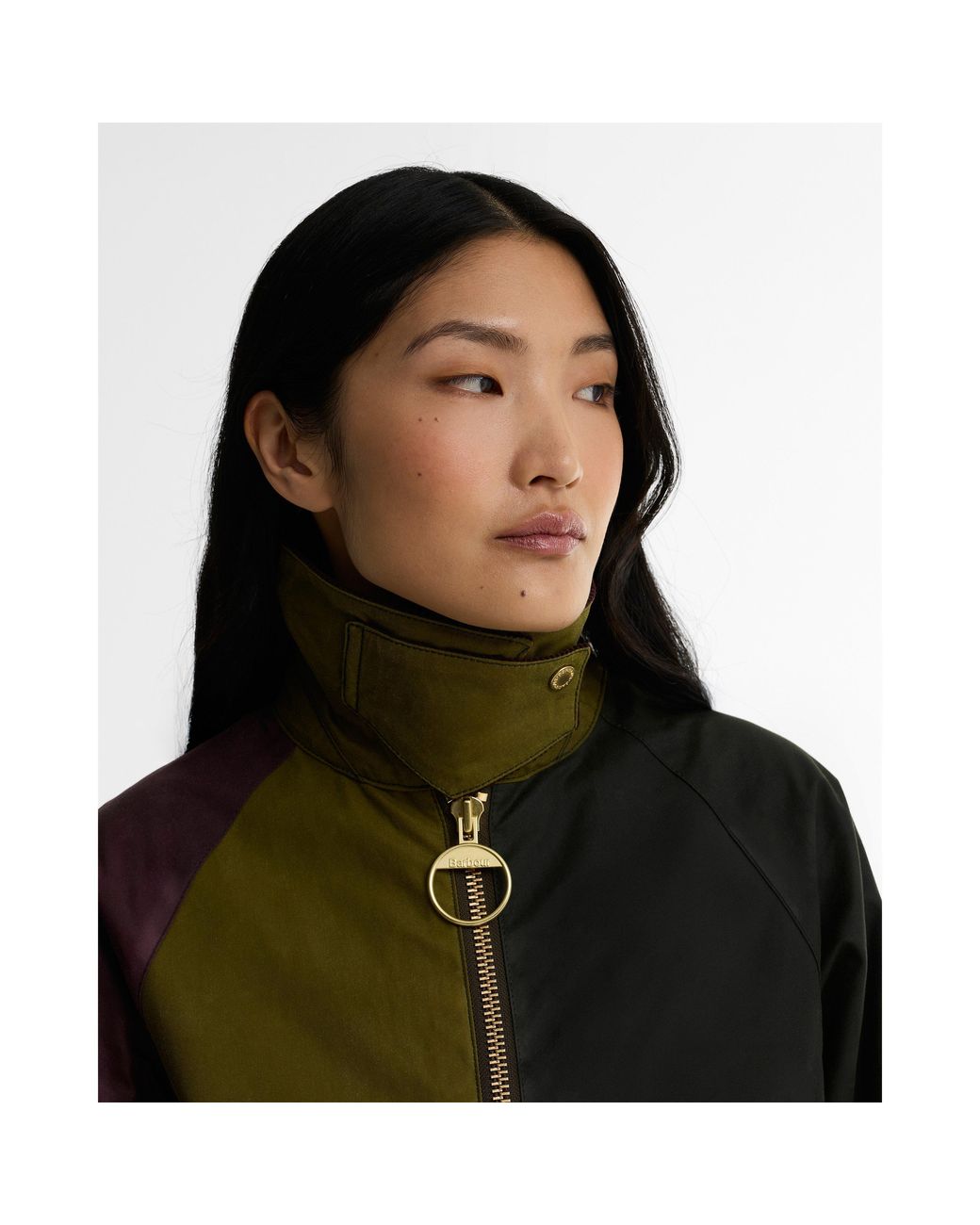 Barbour Green Arlene Cotton Long Sleeve Full Zip Wax Jacket