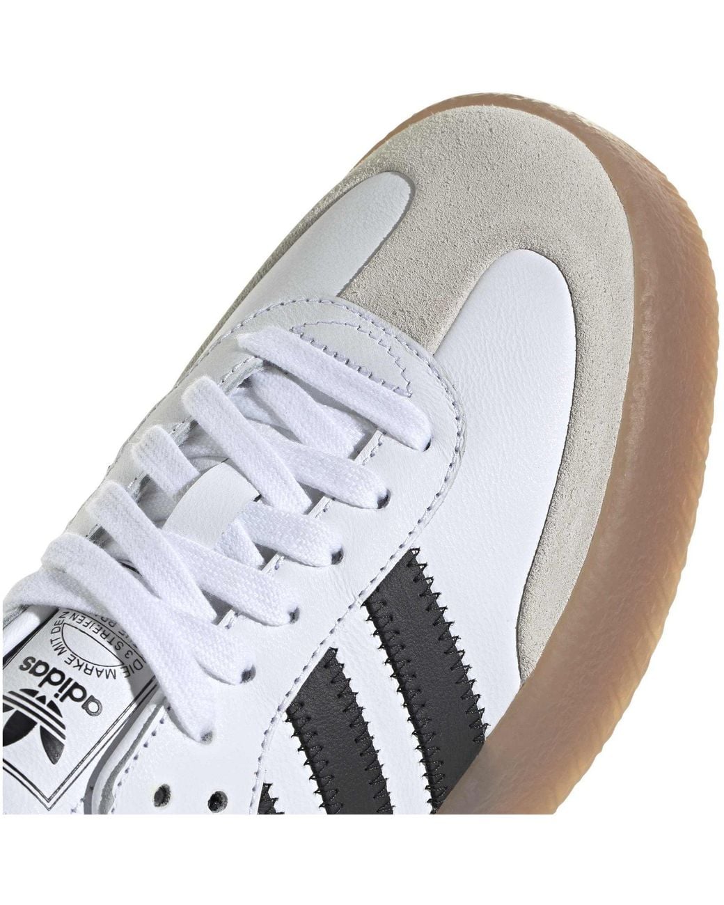 Adidas Originals White Sambae Leather Low-Top Trainers