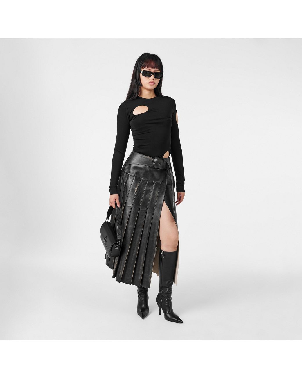Off-White c/o Virgil Abloh Black Leather Shorts