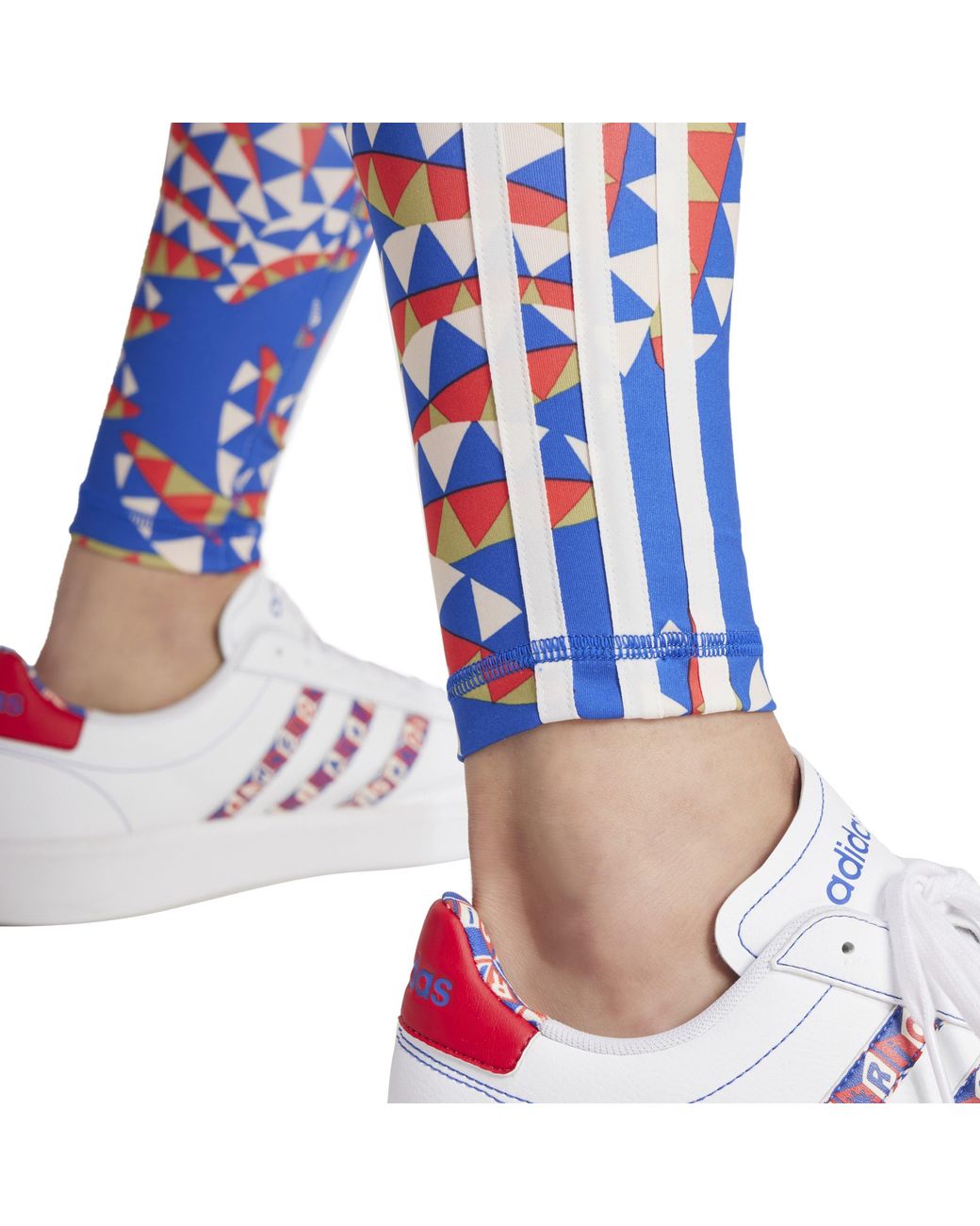 Adidas Blue Farm Geometric Patterned Shapewear Leggings