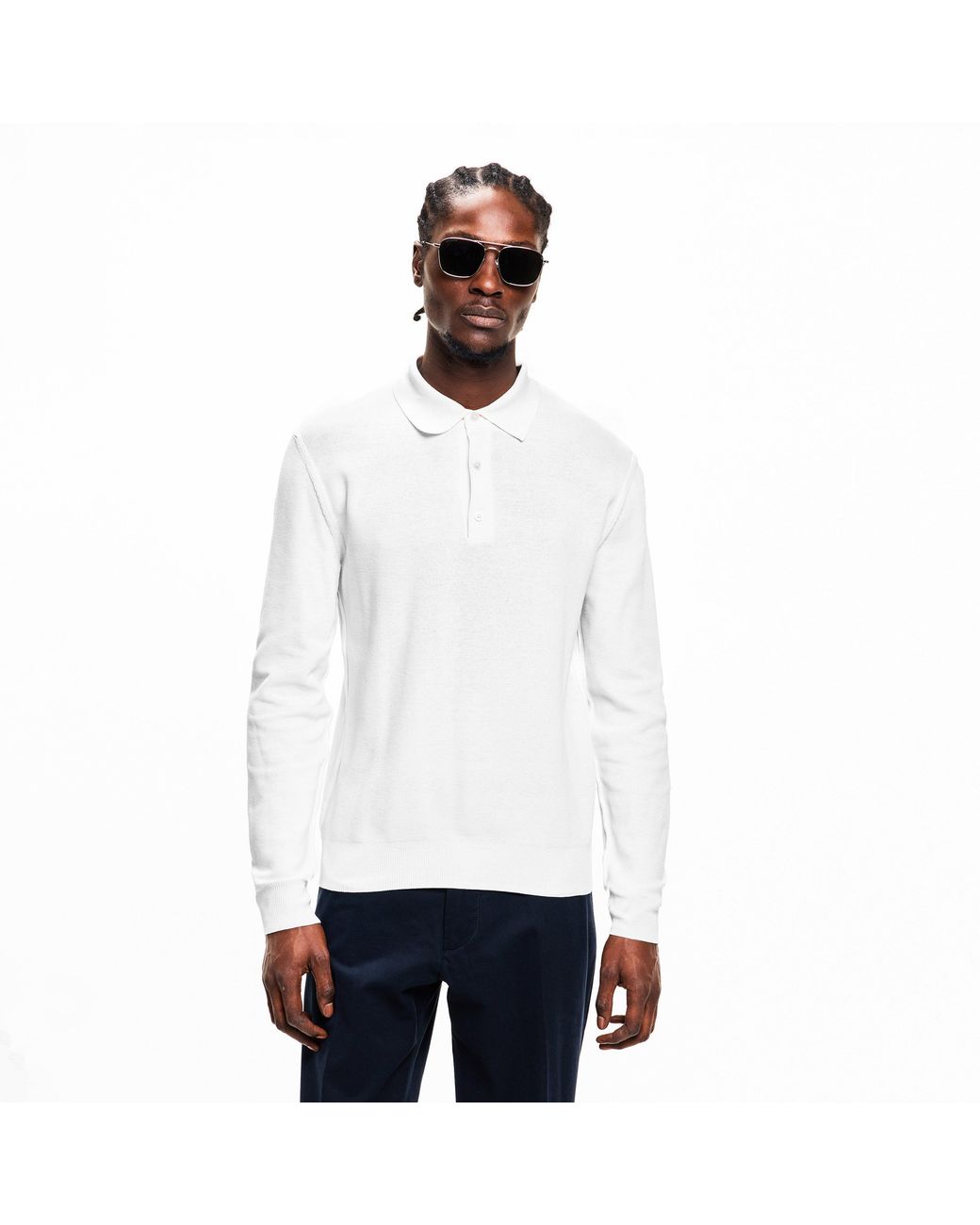 Tom Ford White Tf Piquet Long Sleeve Polo Shirt for men