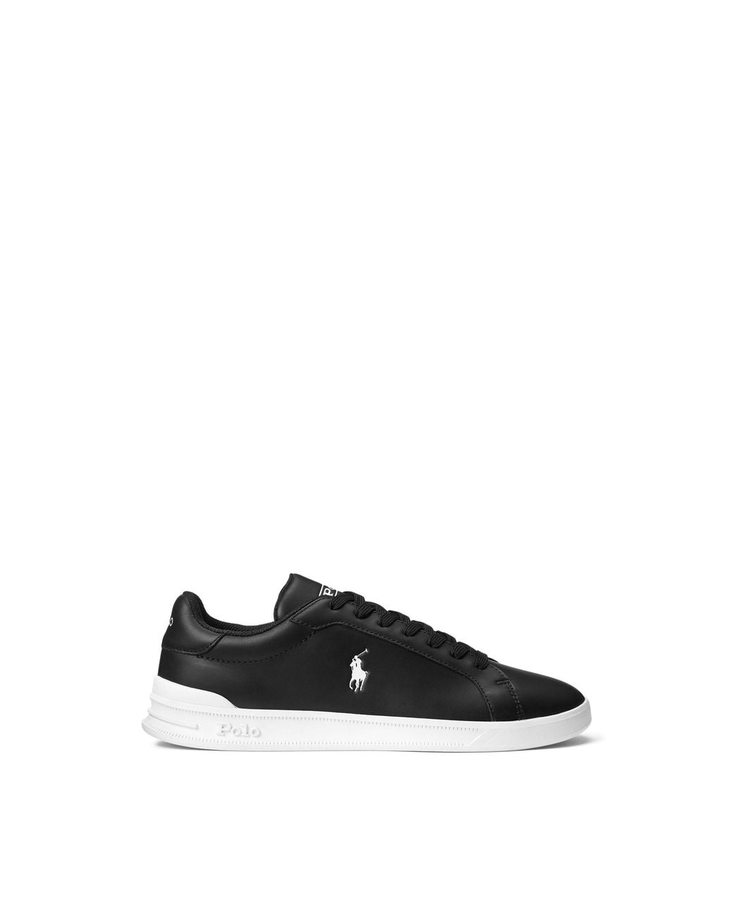 Polo Ralph Lauren Black Heritage Court Low-Top Trainers for men