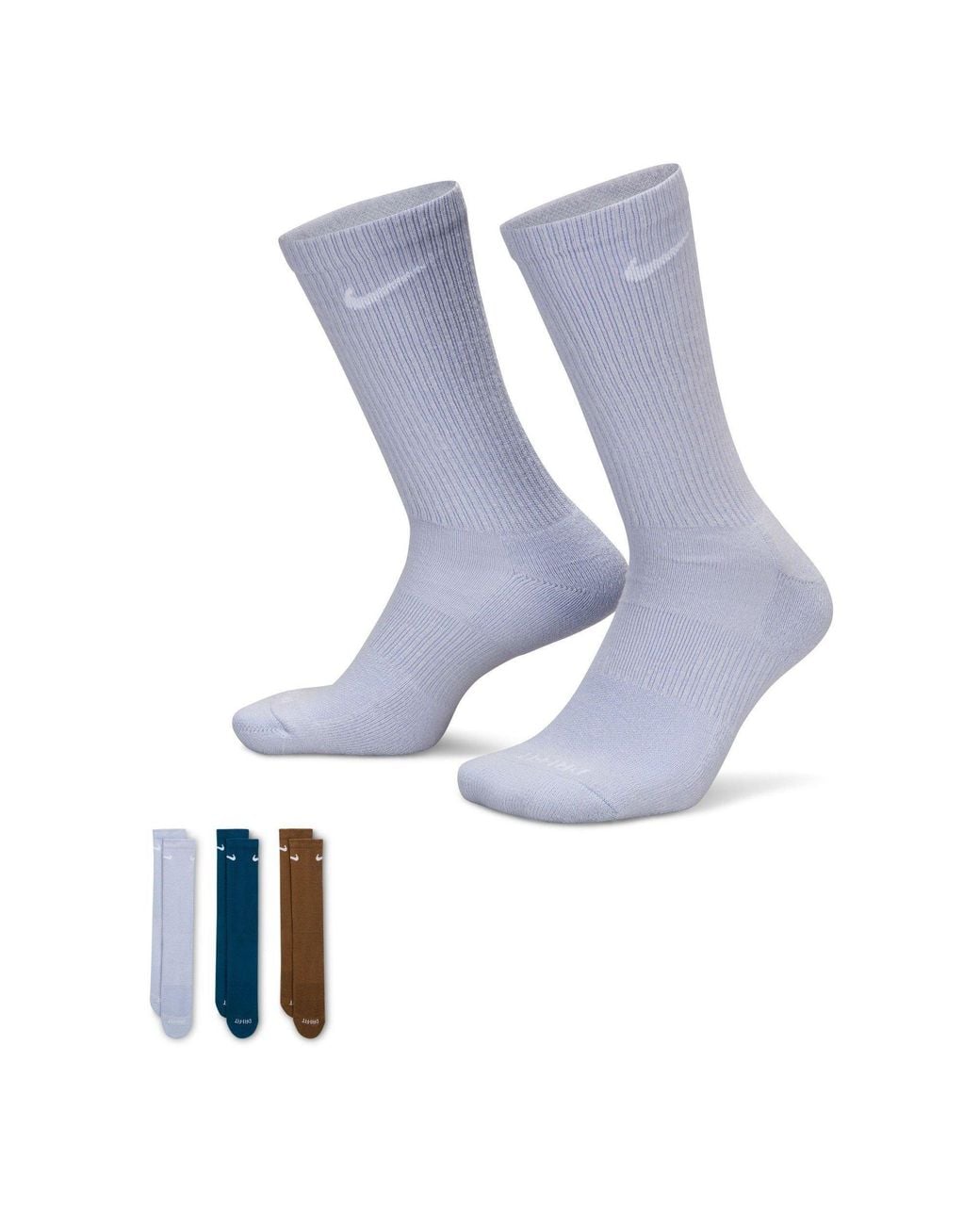 Nike Blue 3 Pack Crew Socks for men