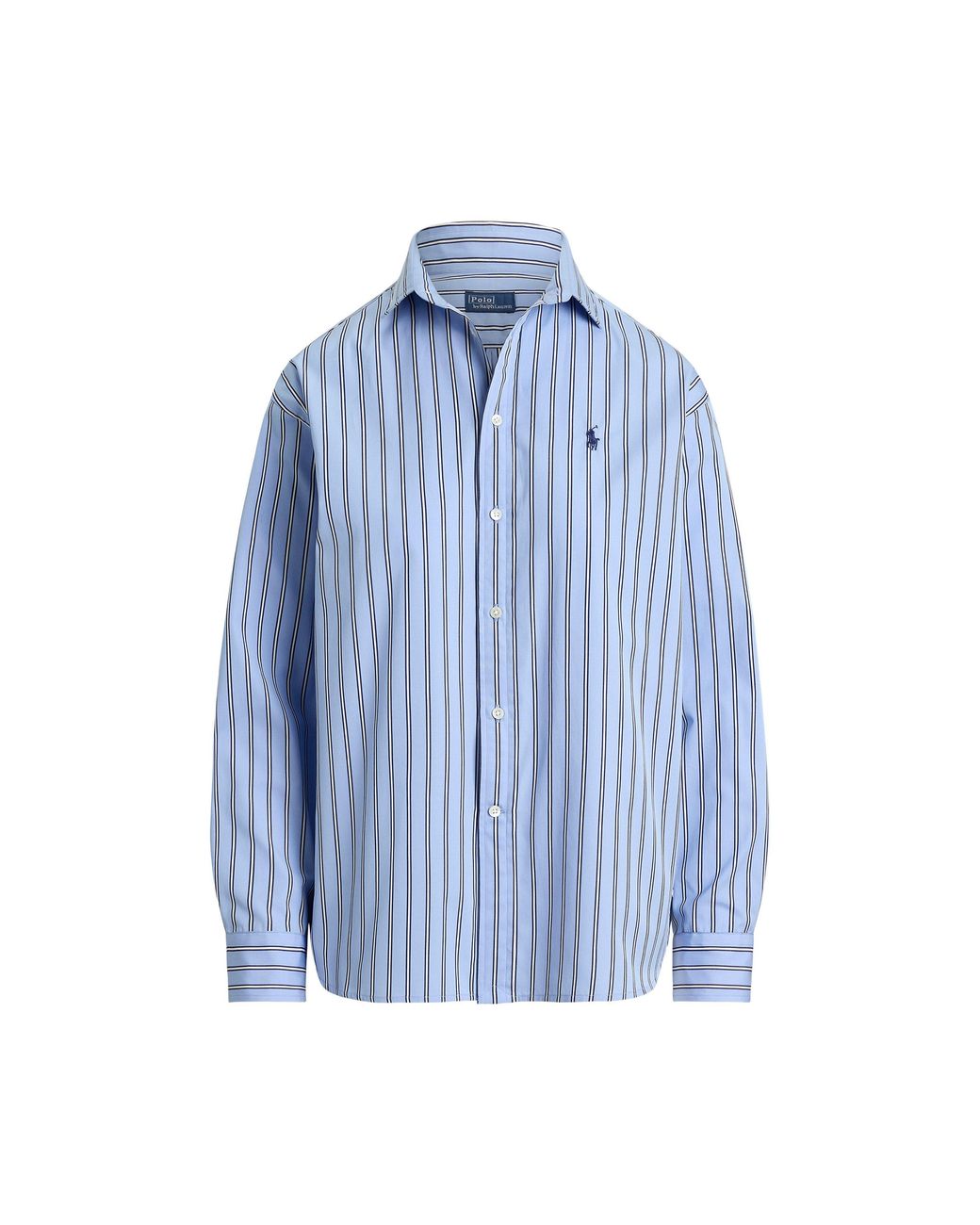 Polo Ralph Lauren Blue Stripe Long Sleeve Oxford Shirt
