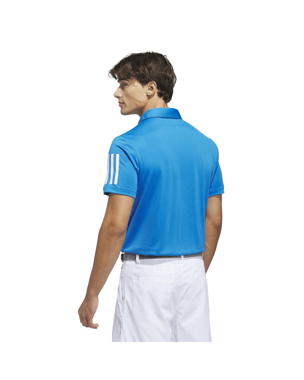 Adidas Blue 3 Stripe Polo Shirt for men