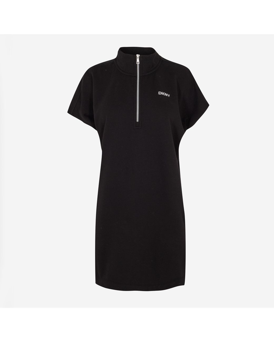 DKNY Black Half-Zip Knit Slim Fit Jumper Dress