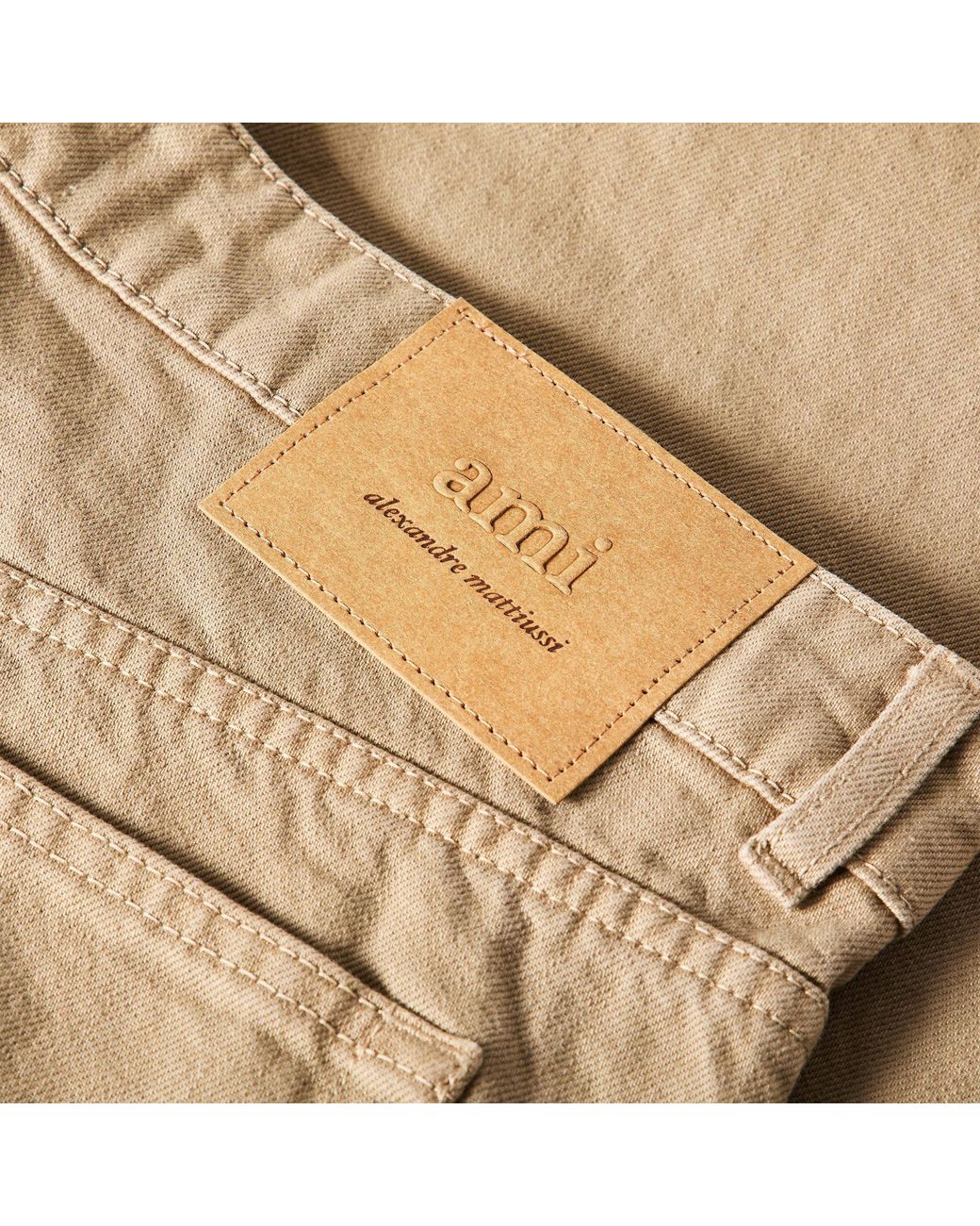 AMI Natural Straight Leg Trousers for men