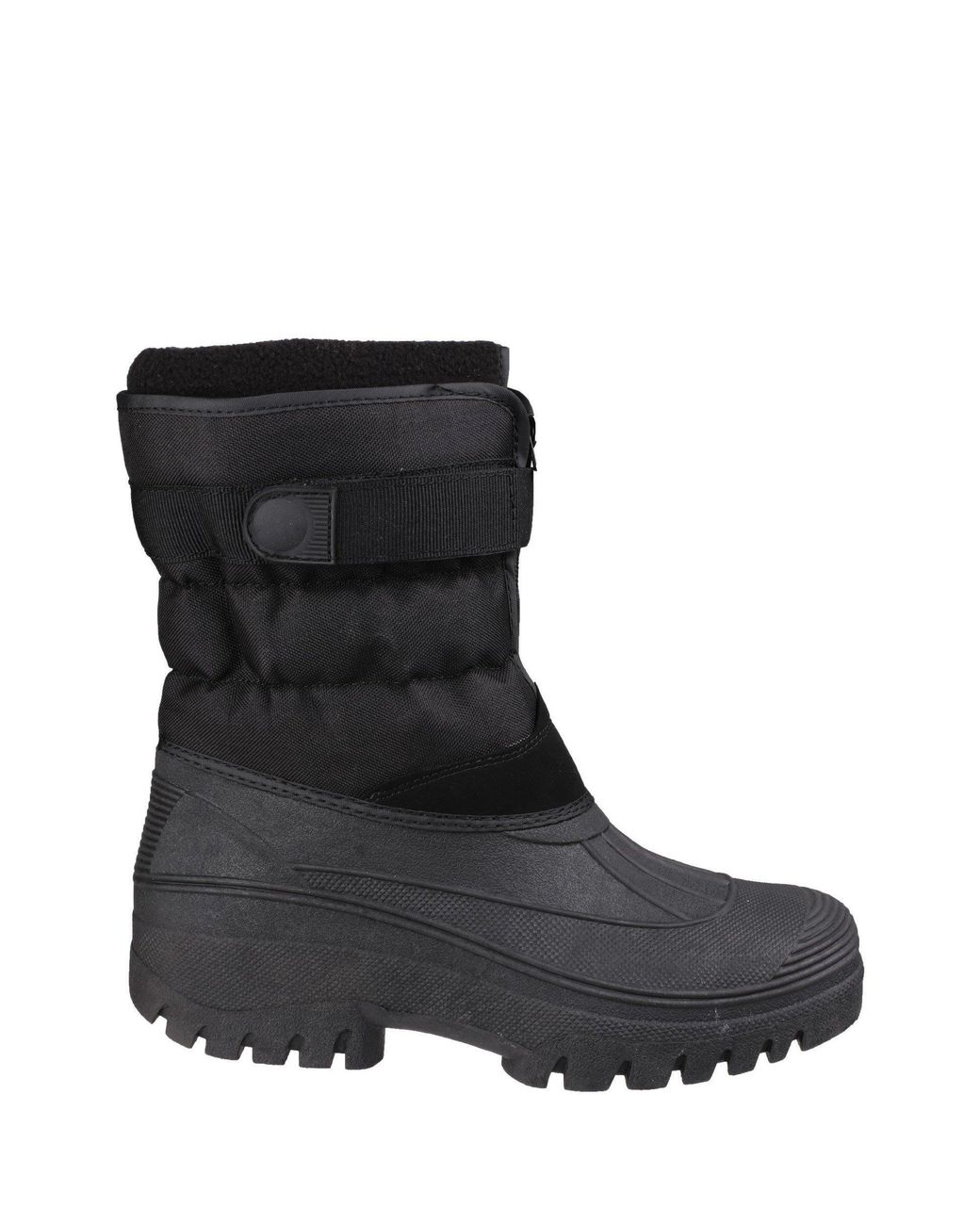 Cotswold Black Chase Touch Fastening And Zip Up Winter Boot