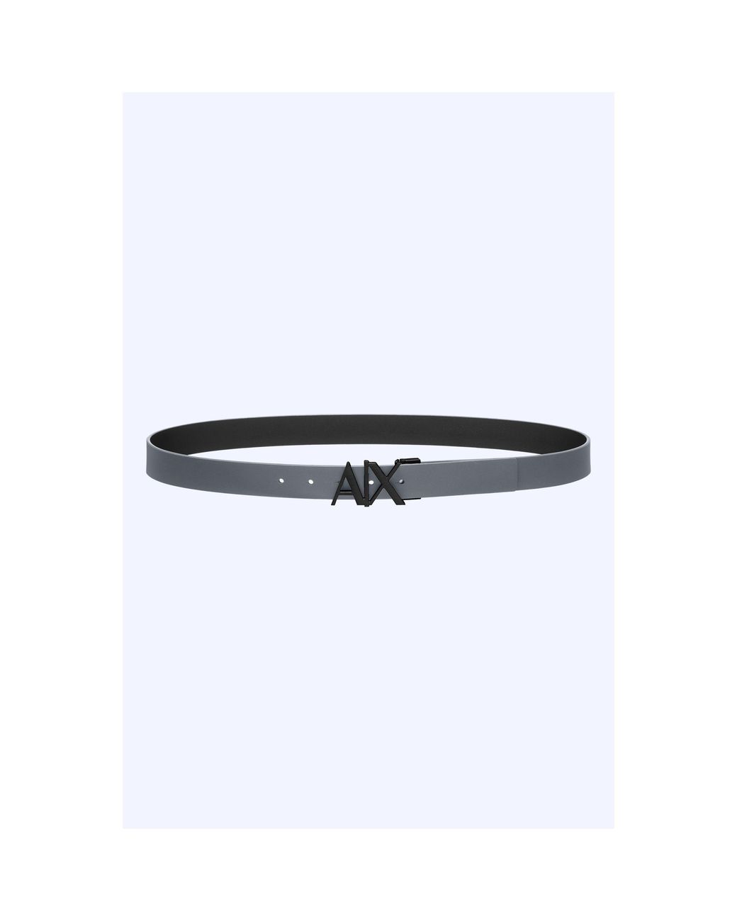 ARMANI EXCHANGE White Cut Out Logo Leather Belt for men