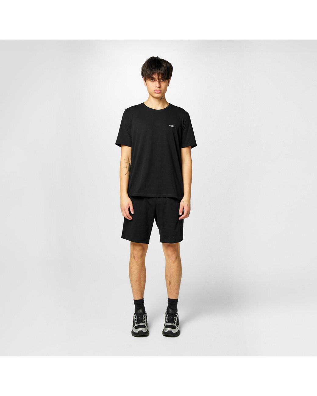 Boss Black Bodywear Mix & Match Premium Cotton T-Shirt With Logo Detail for men