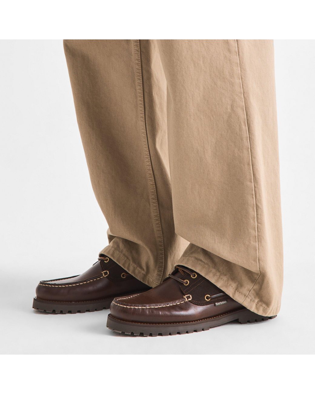 Barbour Brown B.Li Deck Leather Boat Shoes for men