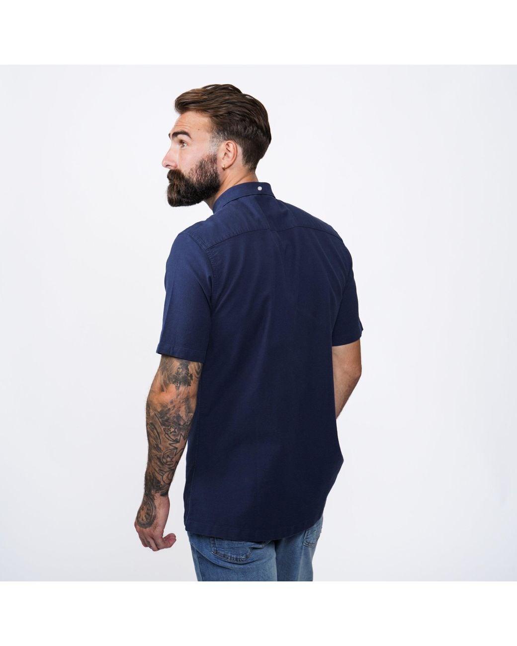 Firetrap Blue Classic Oxford Short Sleeve Shirt for men