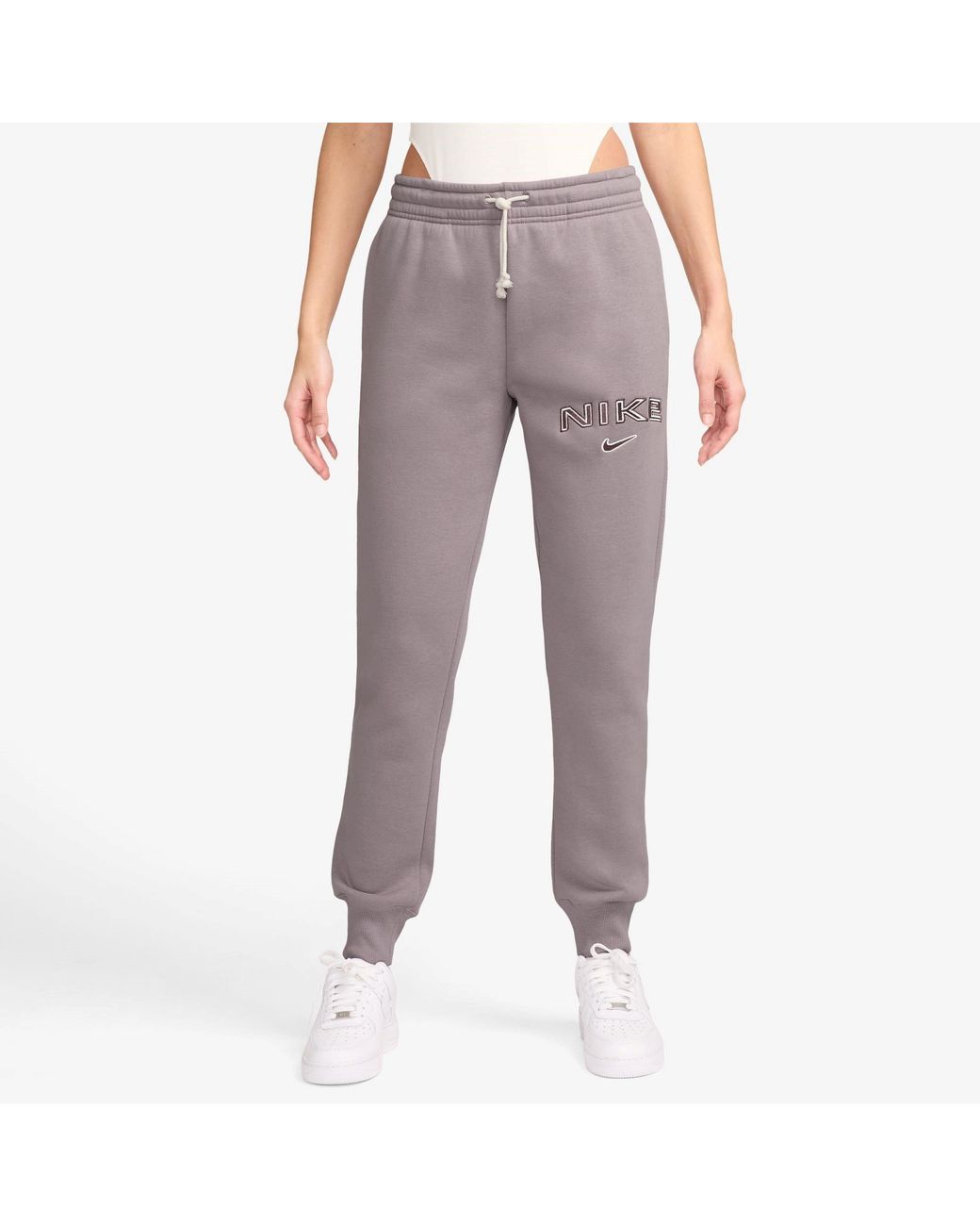 Nike Purple Sportswear Phoenix Fleece Mid-Rise Logo Sweatpants