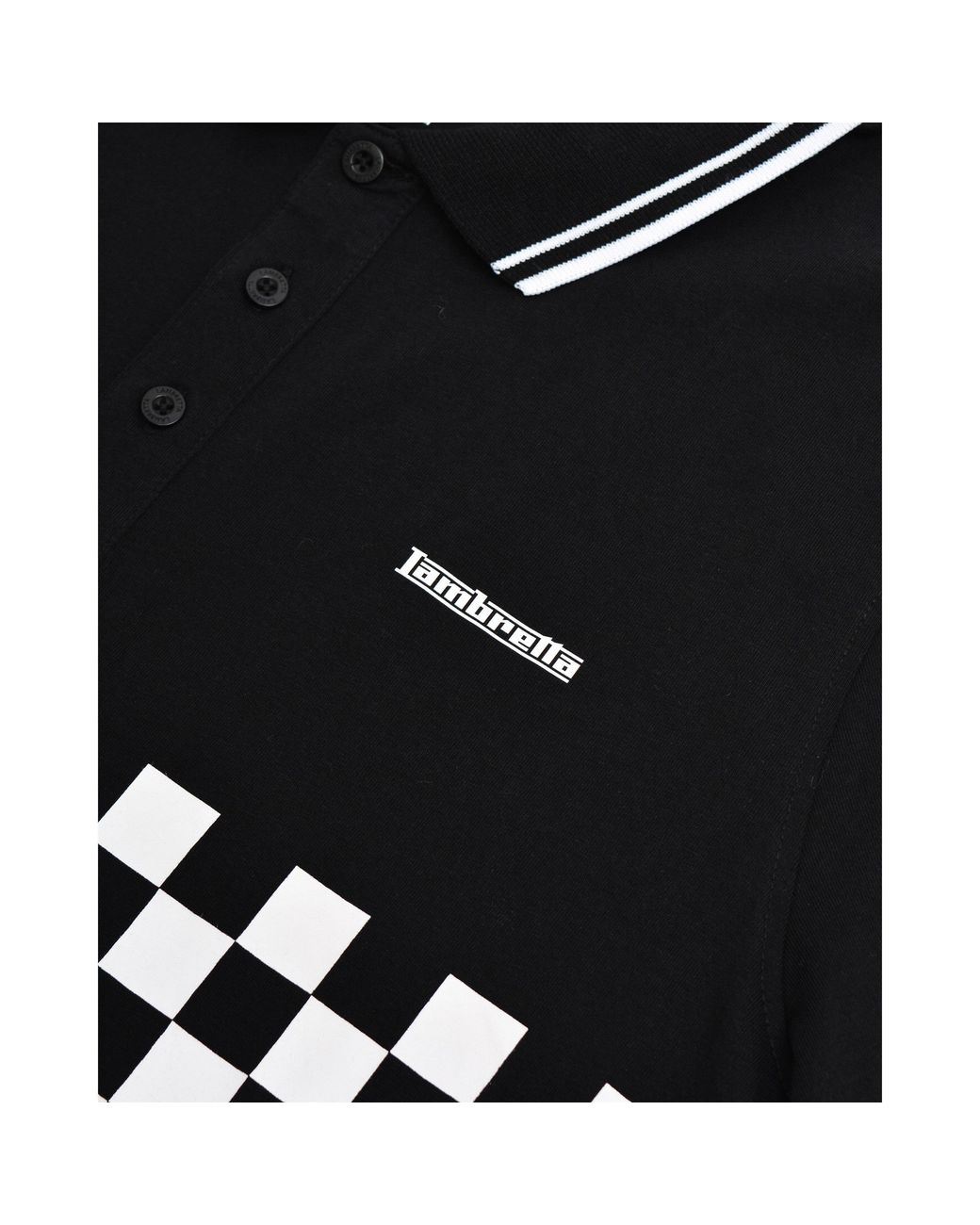 Lambretta Black Tone Short Sleeve Polo Shirt for men
