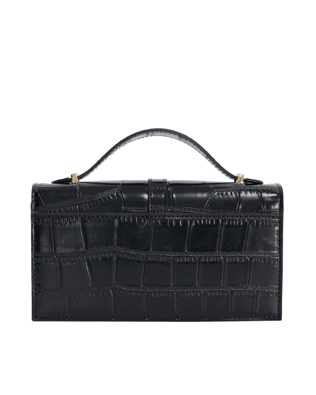Dune Black Sapphired Faux Leather Top-Handle Bag