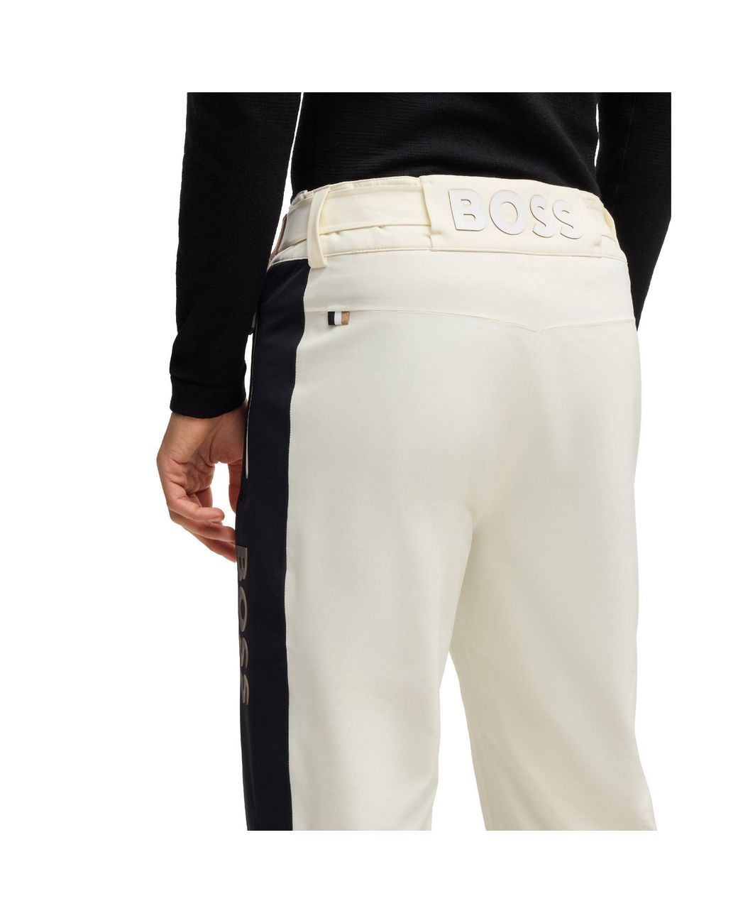 Boss White Fiva Ski Straight Leg Trousers for men