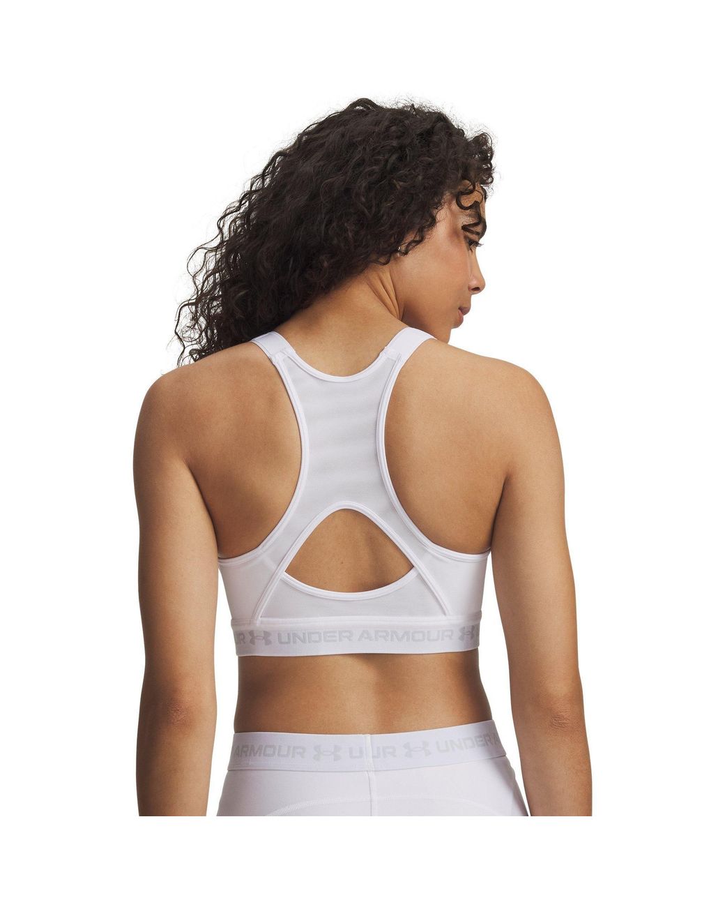 Under Armour White Heatgear Crossback High Sports Bra Halo