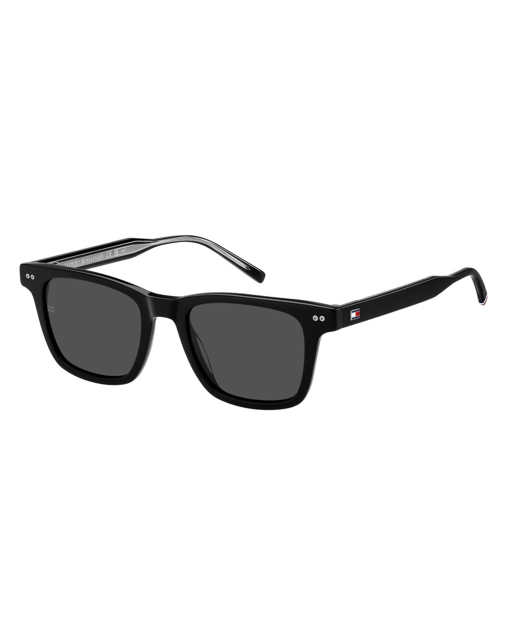 Tommy Hilfiger Black Sn63 Acetate Rectangular Sunglasses for men