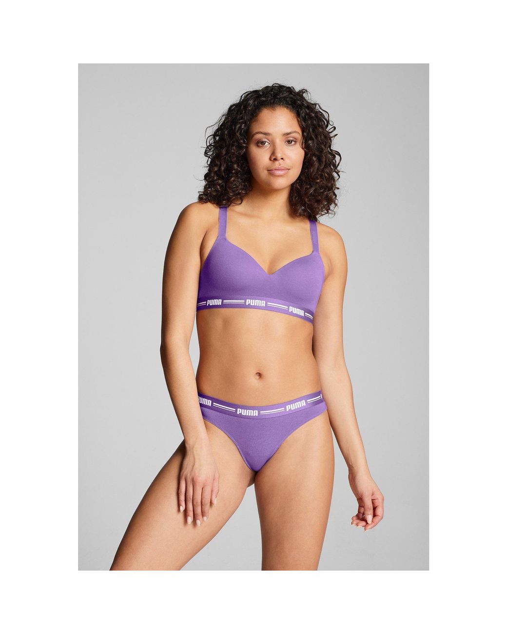 PUMA Purple Print Low Impact Sports Bra