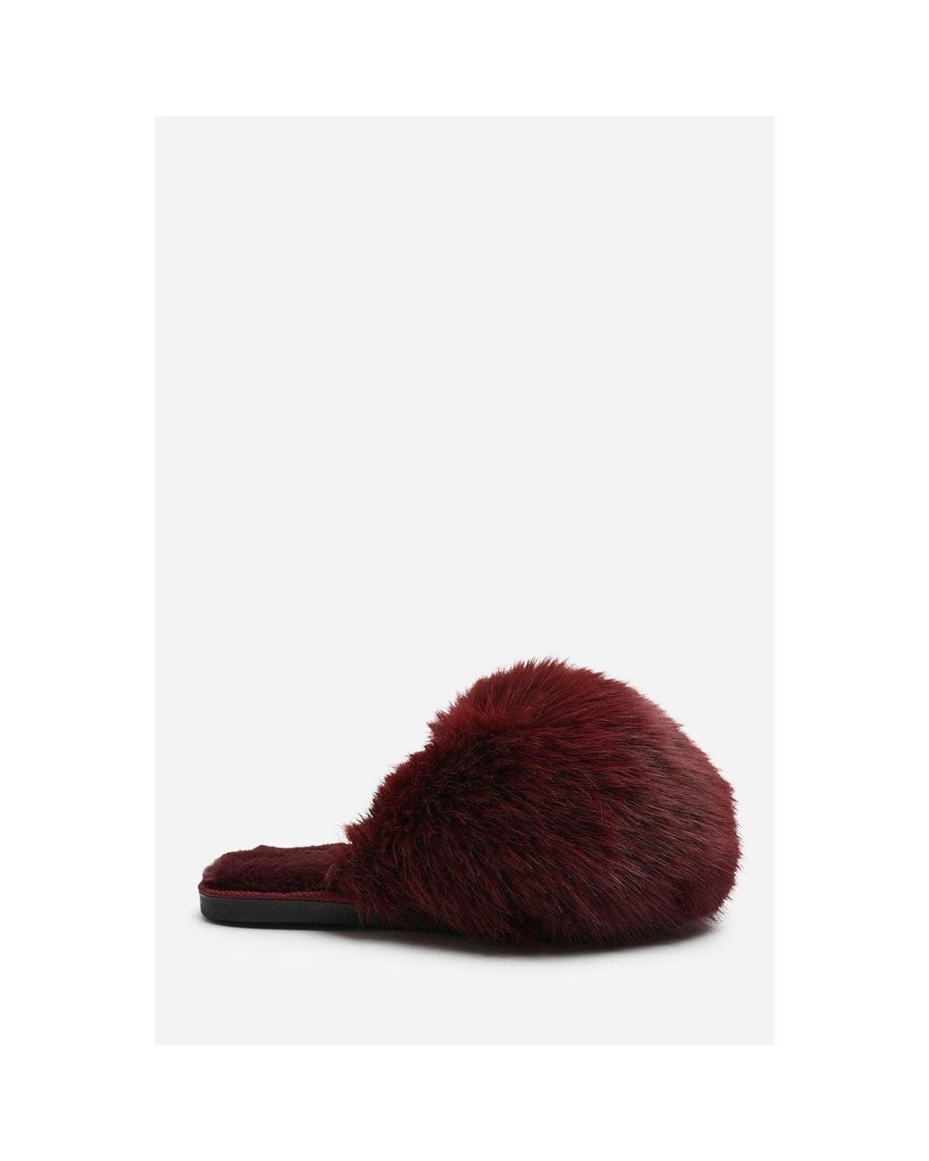 Where's That From Red Where's Ultimate Fluffy Faux Fur Mule Slippers