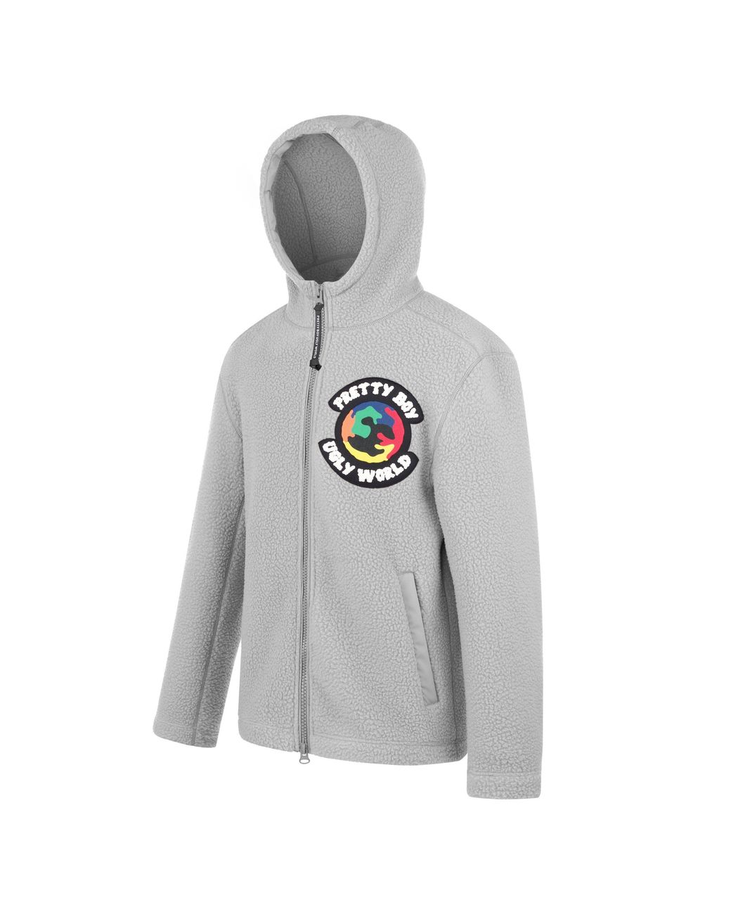PRETTY BOY UGLY WORLD Gray Textured Sherpa Jacket for men