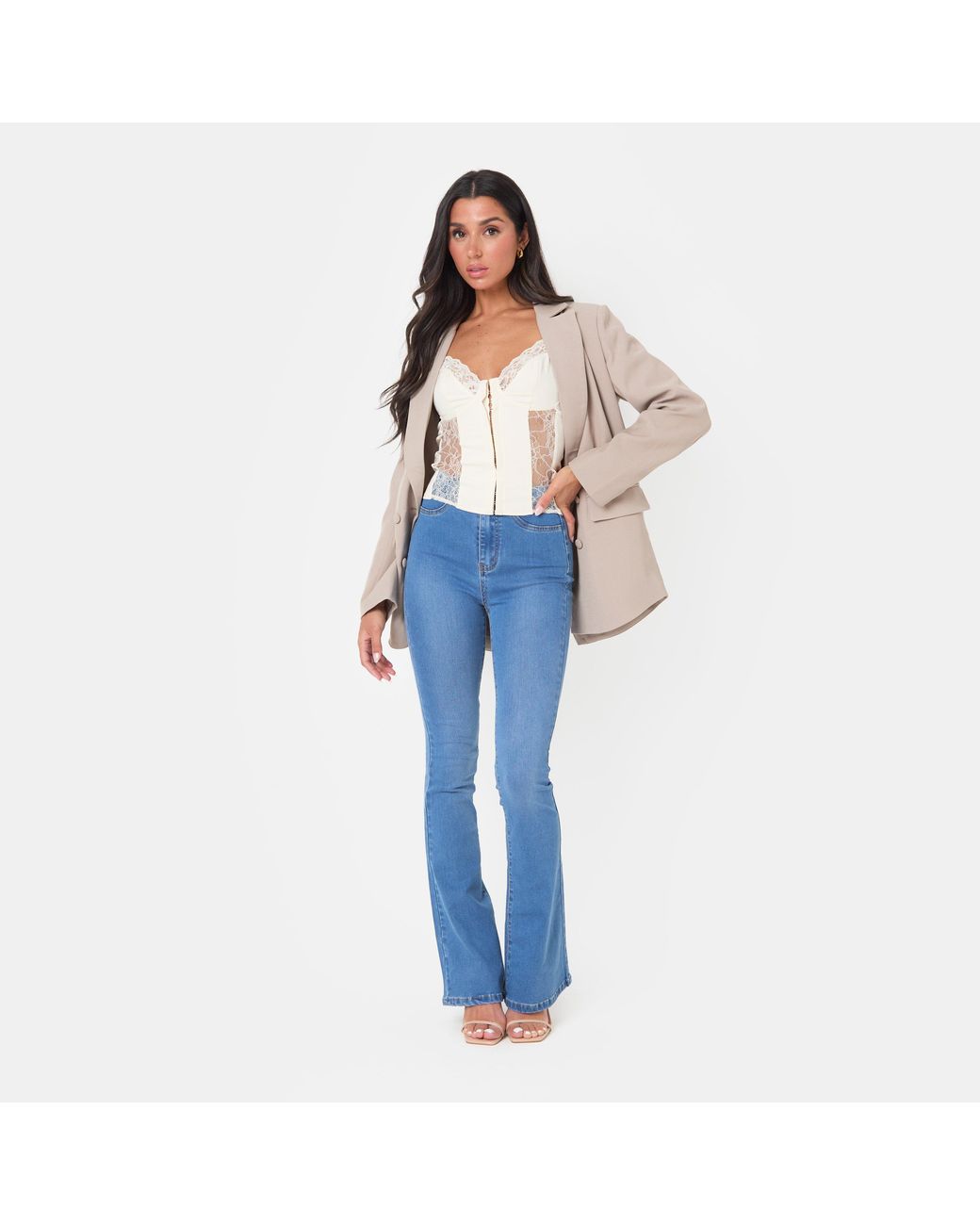 I Saw It First Blue Lace Corset Top