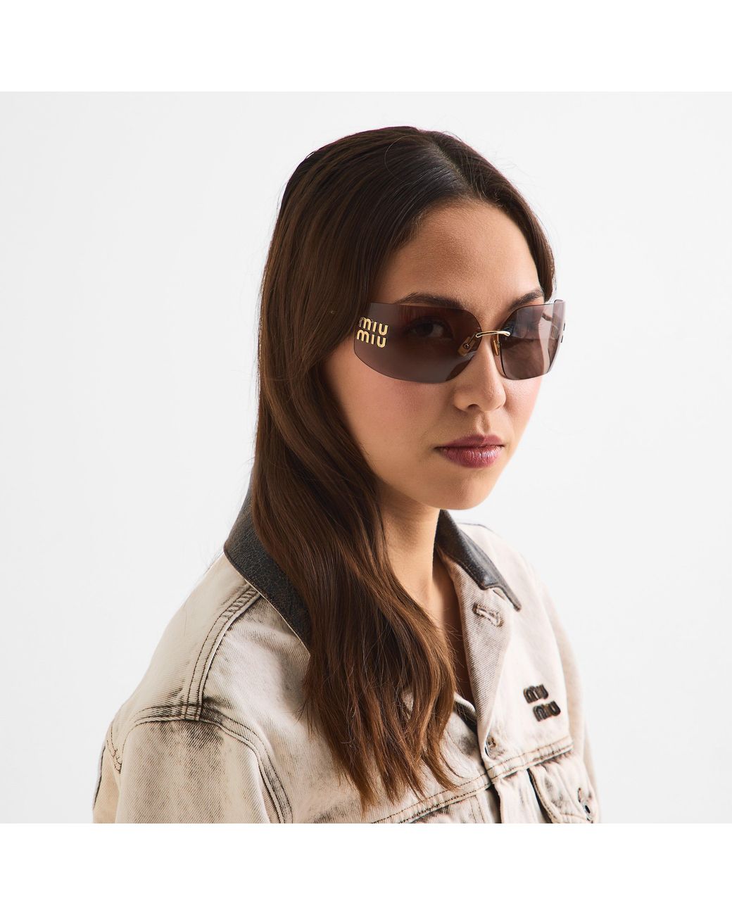 Miu Miu Brown Shield Sunglasses