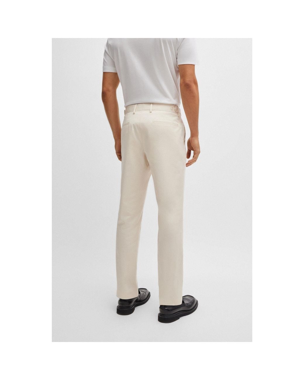 Boss Natural C-Genius-Dtl-243F Tailored Fit Straight Leg Trousers for men