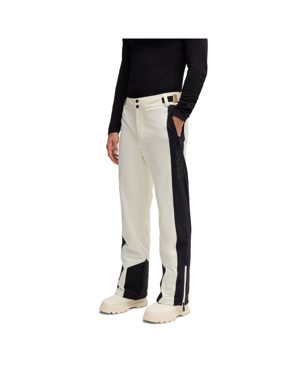 Boss White Fiva Ski Straight Leg Trousers for men
