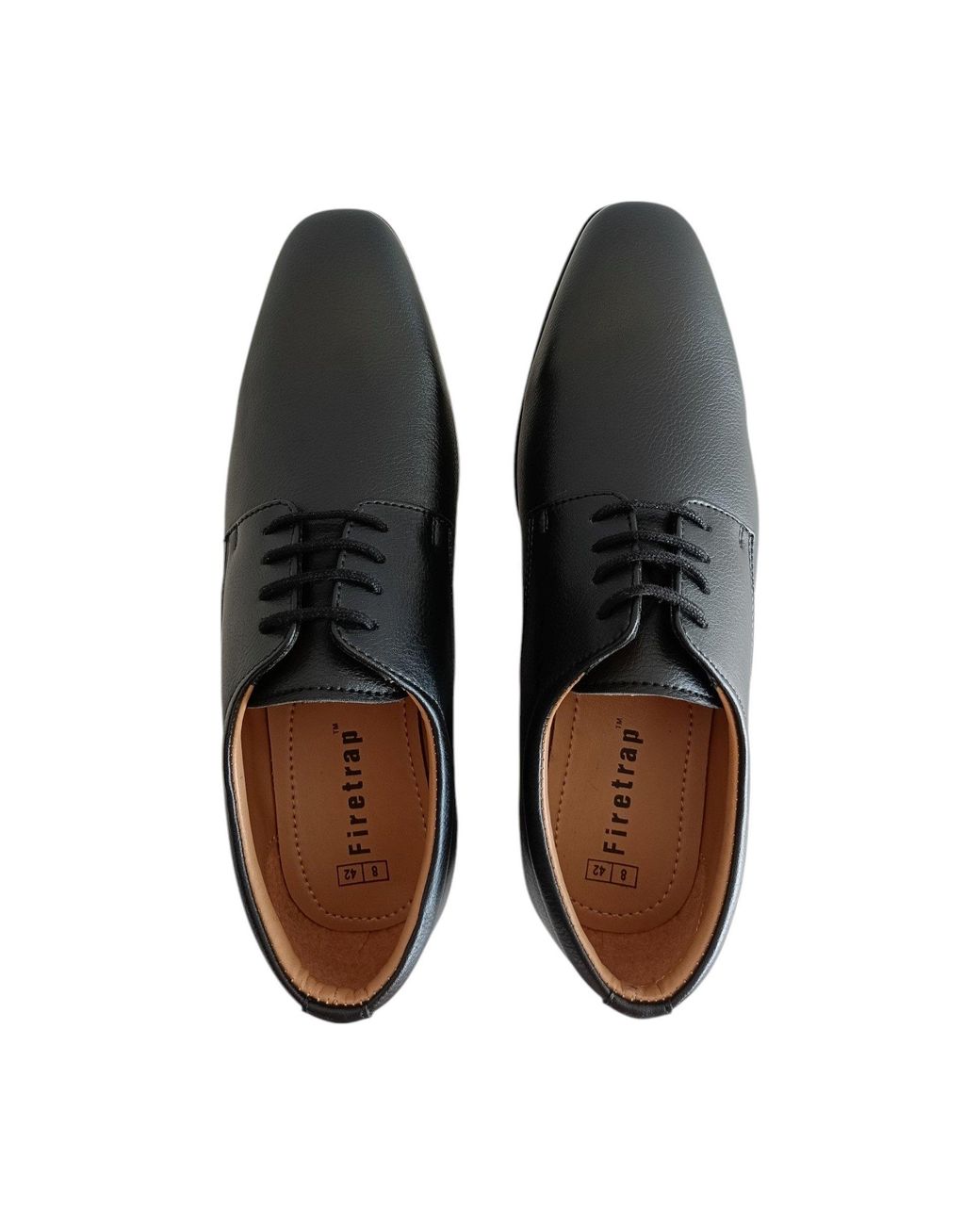 Firetrap Black Lace-Up Derby Shoes for men