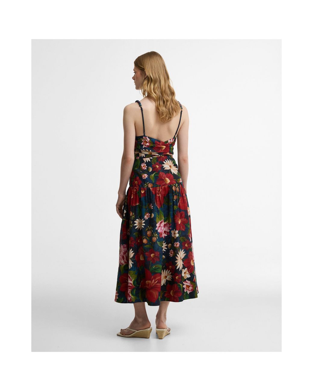 BARBOUR X FARM RIO Red Maxi Dress