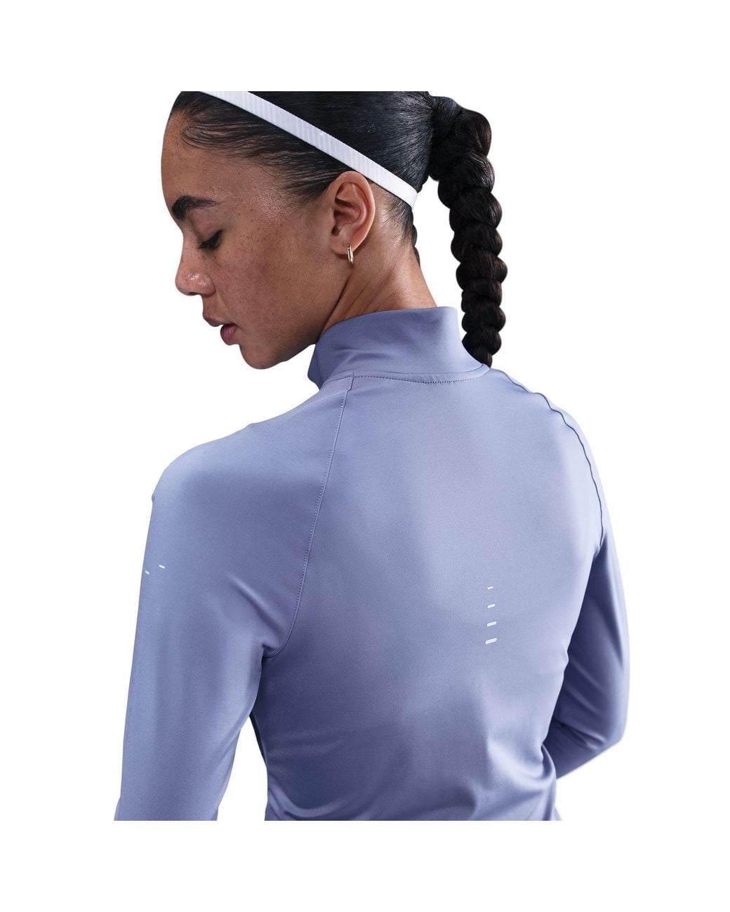 Nike Blue Swift Full Zip Long Sleeve Running Top