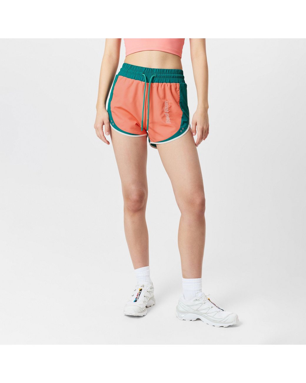 Red Run Orange Colourblock Running Shorts