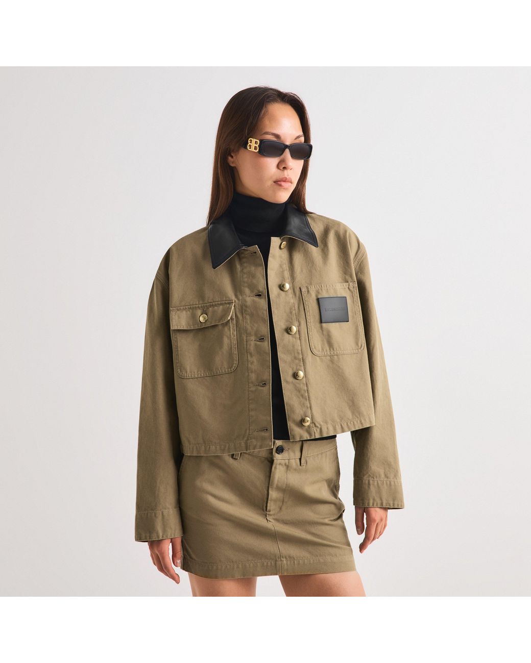 Balenciaga Green Heavyweight Cotton Coach Jacket